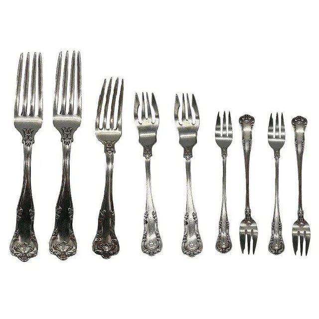 Early 1900s Edwardian "Regent" 16 Piece Fork/Knife Silver Plate Silverware Set by Gorham - 2