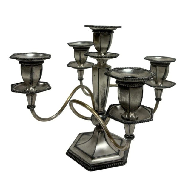 Vintage "Rogers" Silver Plated-5 Arms Candelabra - 5
