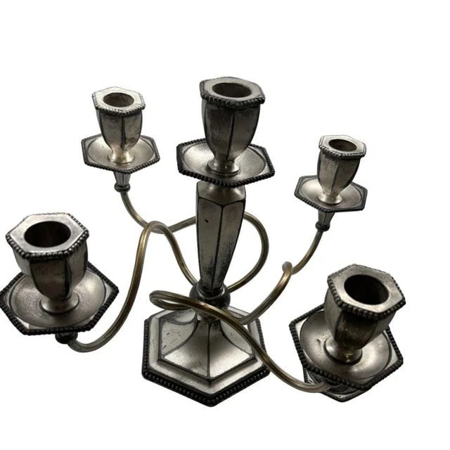 Vintage "Rogers" Silver Plated-5 Arms Candelabra - 6