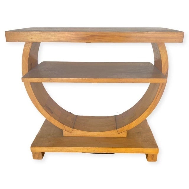 1930s Blond Geometric Art Deco Side & Coffee Table Attributed to Gilbert Rohde for Brown Saltman - 2