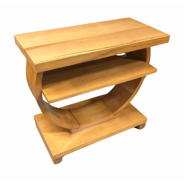 1930s Blond Geometric Art Deco Side & Coffee Table Attributed to Gilbert Rohde for Brown Saltman - 3