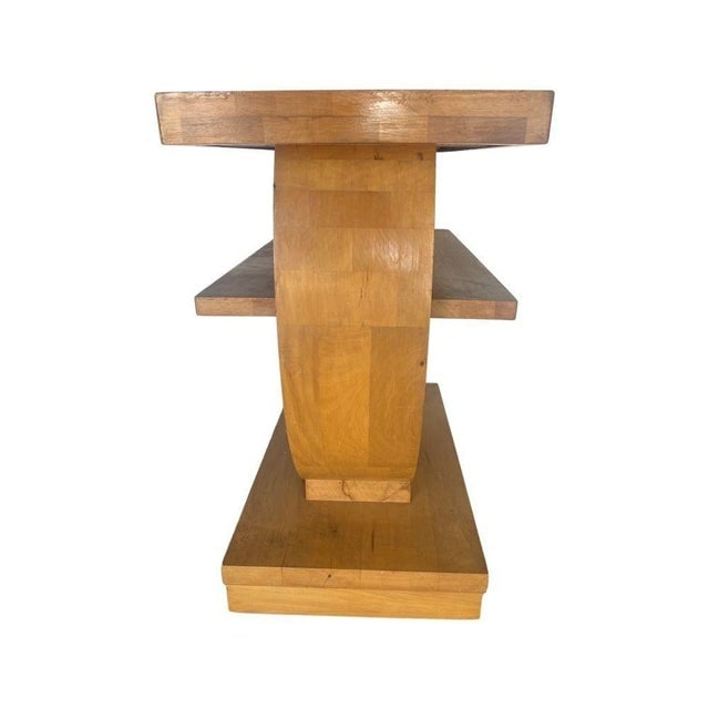 1930s Blond Geometric Art Deco Side & Coffee Table Attributed to Gilbert Rohde for Brown Saltman - 5