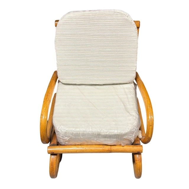 Restored Mid-Century Frankl Style Child's Pole Rattan Bent Arm Rocking Chair - 2