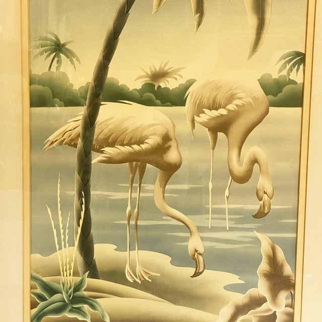 1940s Tropical Drinking Flamingo Scenic Print, Framed by Billy Seay for Turner - 4