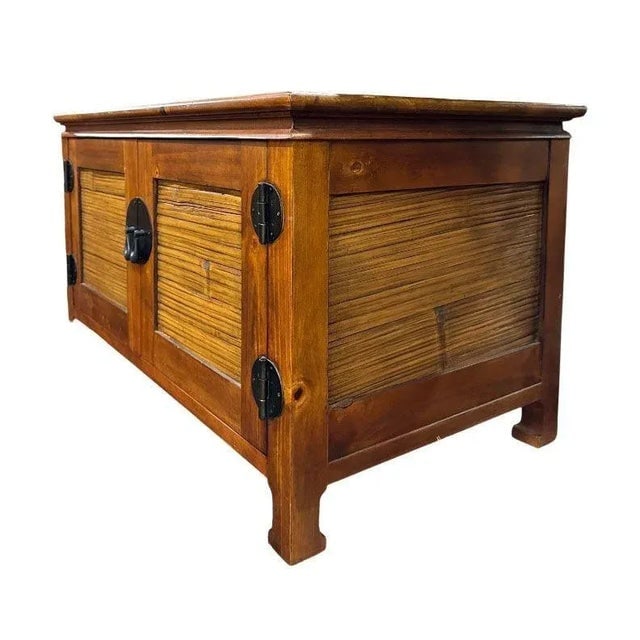 Oriental James Mont Style Koa & Stick Rattan Tv Console - 4