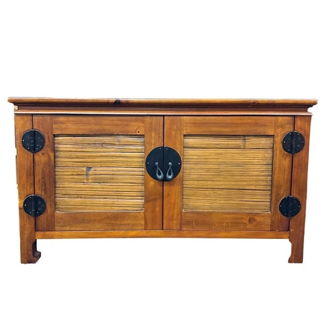 Oriental James Mont Style Koa & Stick Rattan Tv Console - 5