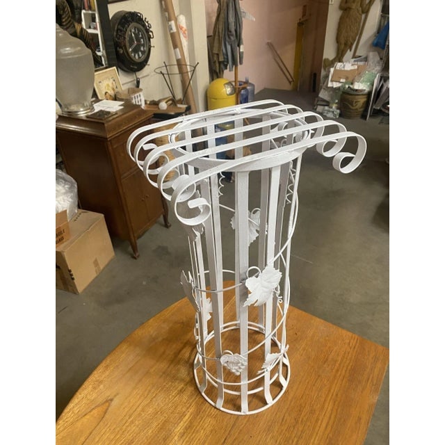Mid Century Woodard Style Steel Strip Roman Column Plant Stand - 2