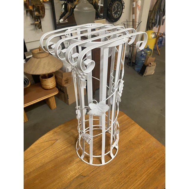 Mid Century Woodard Style Steel Strip Roman Column Plant Stand - 3
