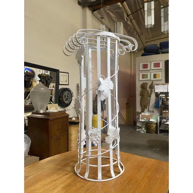 Mid Century Woodard Style Steel Strip Roman Column Plant Stand - 5