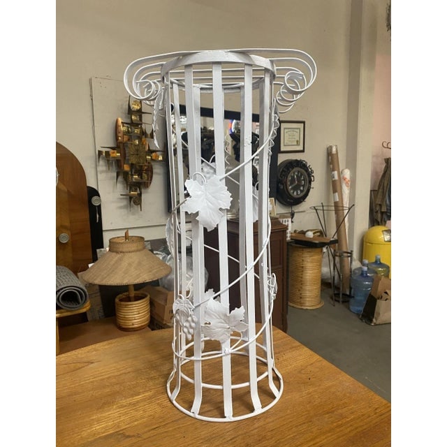 Mid Century Woodard Style Steel Strip Roman Column Plant Stand - 6