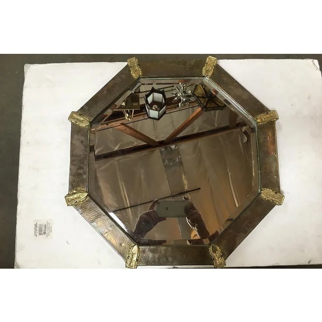 Arts and Crafts Hand Hammered Octagon Copper Mirror - 2
