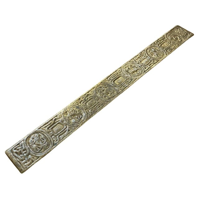 Early 1900s Tiffany Studios Gold Dore Bronze Acid Etched Zodiac Blotter Ends #994- Set of 2 - 3