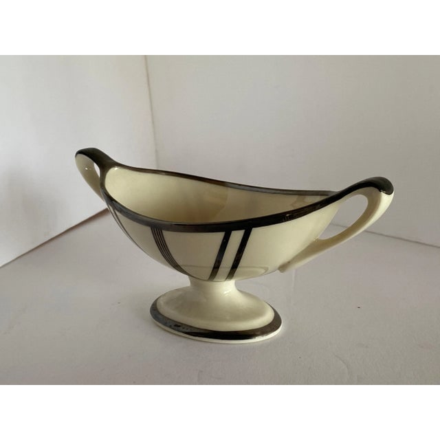 Circa 1930 Lenox Sugar Bowl and Candelabra Set With Sterling Silver Overlay- 2 Pieces - 4