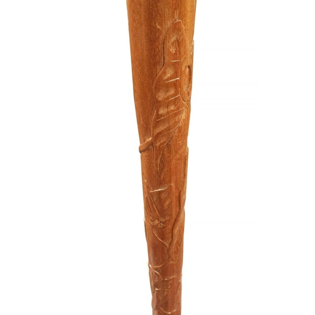Russel Wright Style Hand-Carved Torchiere Floor Lamp, Pair - 3
