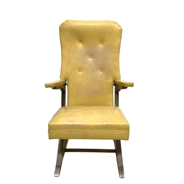 Vintage Rock-A-Chair Cantilever Rocker Chair in Harvest Gold Vinyl - 2