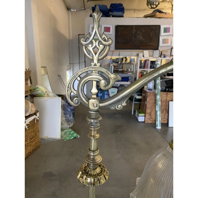 Brass Figure Figural Art Deco Reading Floor Lamp by Frankart - 4