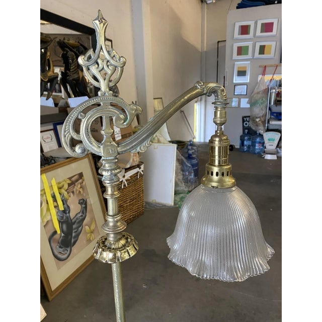Brass Figure Figural Art Deco Reading Floor Lamp by Frankart - 5