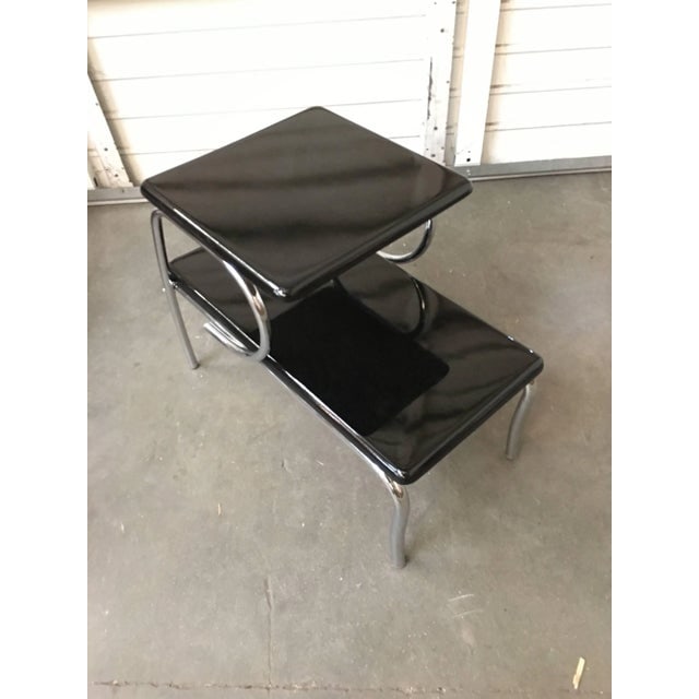 Wolfgang Hoffmann Style Art Deco Chrome Tubular & Lacquer Micarta Side Table - 4