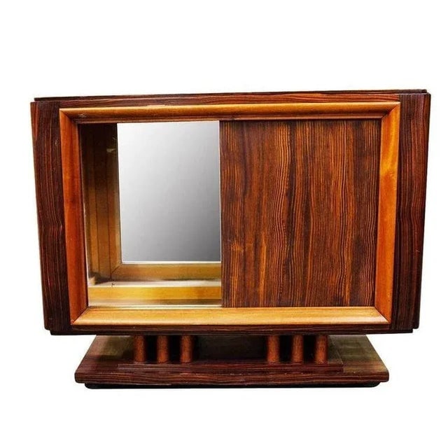 French Art Moderne Deco Macassar Ebony Credenza W/ Combed Wood Door - 4