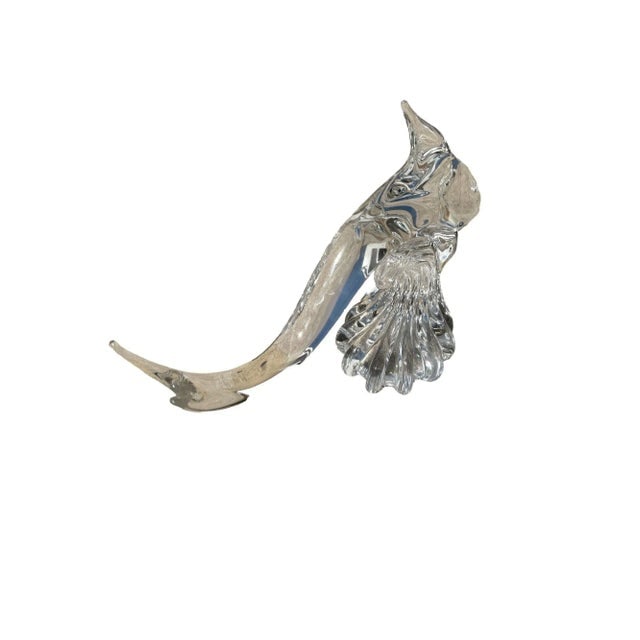 1960s Large Hand-Blown Murano Crystal Leaded Glass Dolphin Sculpture by Archimede Seguso - 4