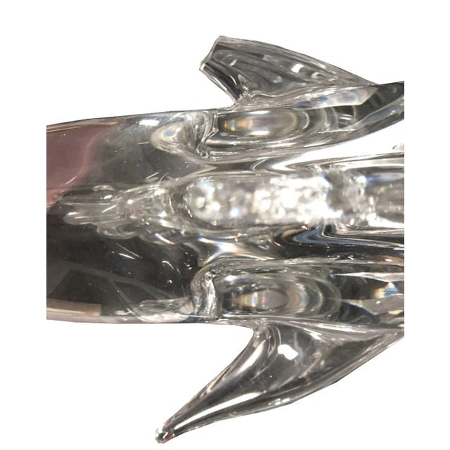1960s Large Hand-Blown Murano Crystal Leaded Glass Dolphin Sculpture by Archimede Seguso - 7