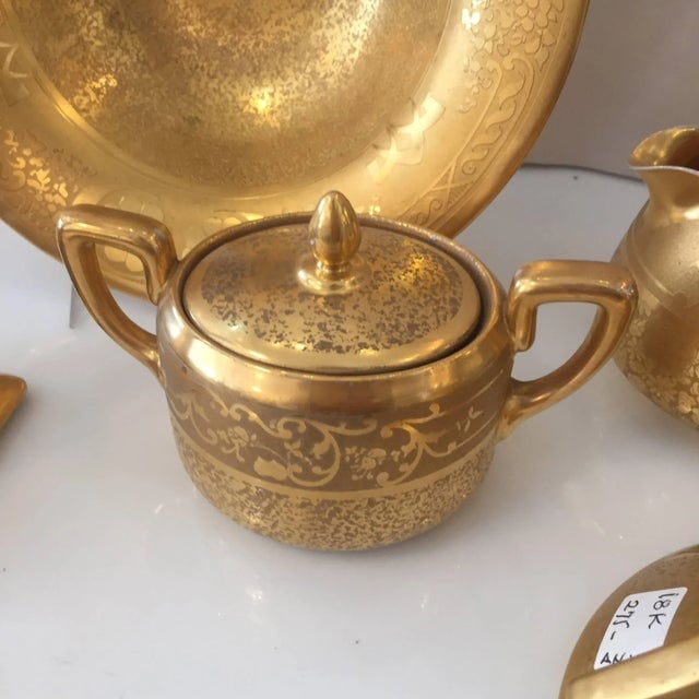 1950s Vintage 18-Karat Porcelain Table Tea Limouge and Signed Osborne - Set of Five - 4