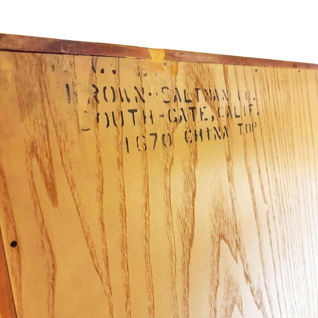 Mid Century Modern Bleached Oak Basket Weave China Cabinet by Paul Laszlo for Brown Saltman - 8