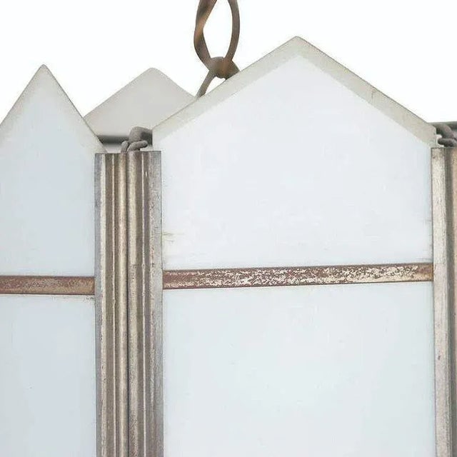 Early 20th Century Art Deco Slat Glass Pendant Light - 5