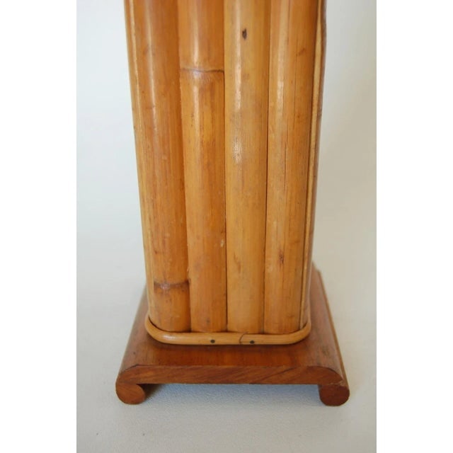 Pair of 1950s Restored Demi Inspired Rattan and Mahogany Table Lamps, Pair - 6