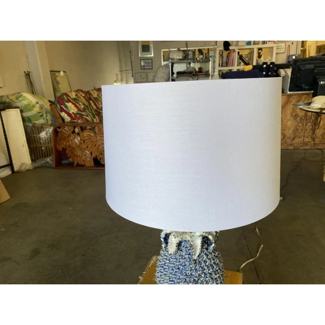 Modern Ceramic Pineapple Lamp With Large Shade With Shade - 5