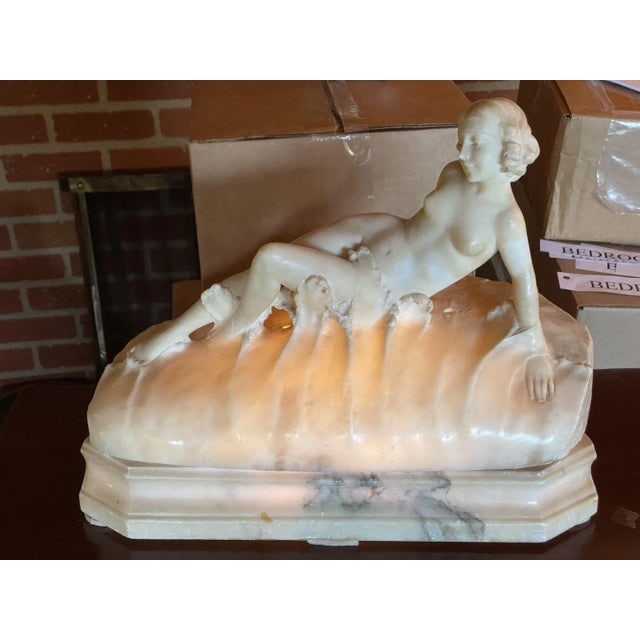 Hand Carved Figure Light Alabaster Glamour Sculpture, Circa 1920 - 10