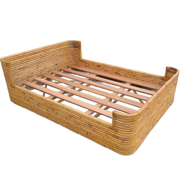 Vintage Full Size Stacked Rattan Bed Frame by Seven Seas - 3