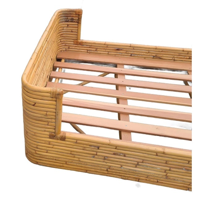Vintage Full Size Stacked Rattan Bed Frame by Seven Seas - 4