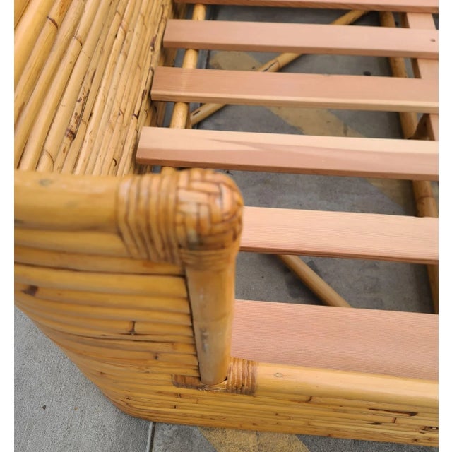 Vintage Full Size Stacked Rattan Bed Frame by Seven Seas - 6