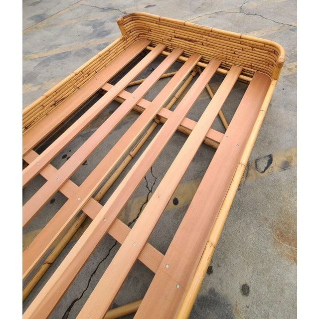 Vintage Full Size Stacked Rattan Bed Frame by Seven Seas - 7