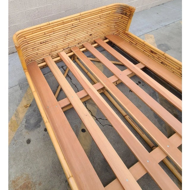 Vintage Full Size Stacked Rattan Bed Frame by Seven Seas - 8