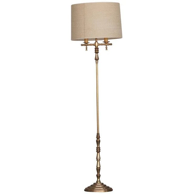 1930s Hollywood Regency Gold-Plated Bronze Floor Lamp - 5
