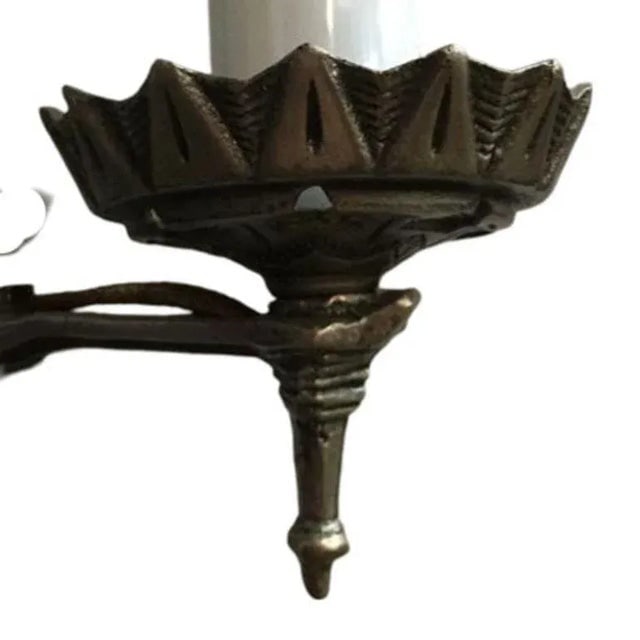 Art Deco Slat Glass Chandelier With Geometric Details - 10