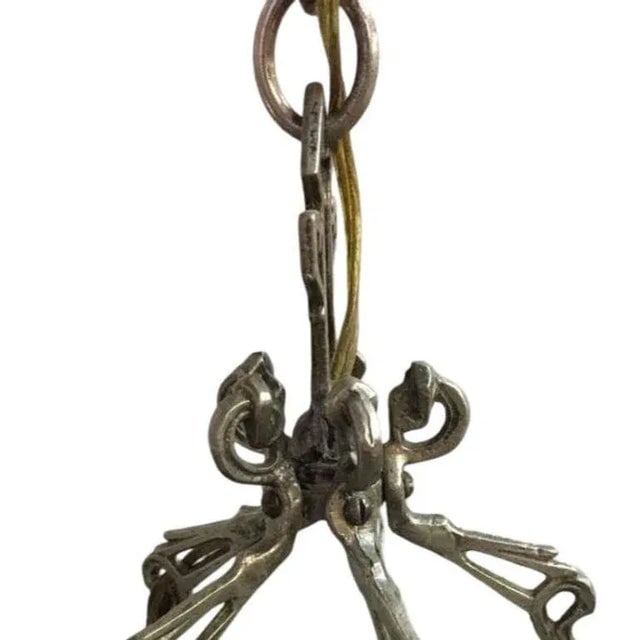 Art Deco Slat Glass Chandelier With Geometric Details - 5