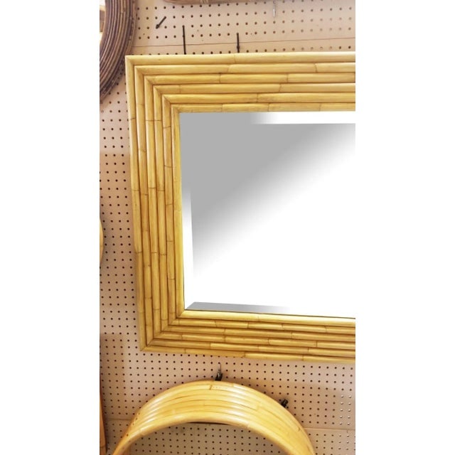 Restored 1948 Seven-Strand Square Rattan Mirror by Tropical Sun Rattan Co - 2