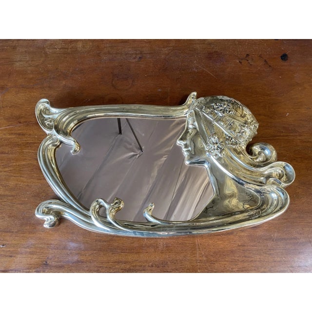 Restored Art Nouveau Figural Female Wall Mirror Signed Charles Emile Jonchery - 8