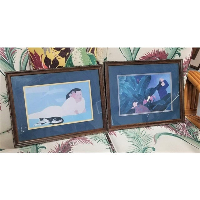 1980s "Women of Hawaii" Serigraph Art Prints by Pegge Hopper - Set of 4 - 2