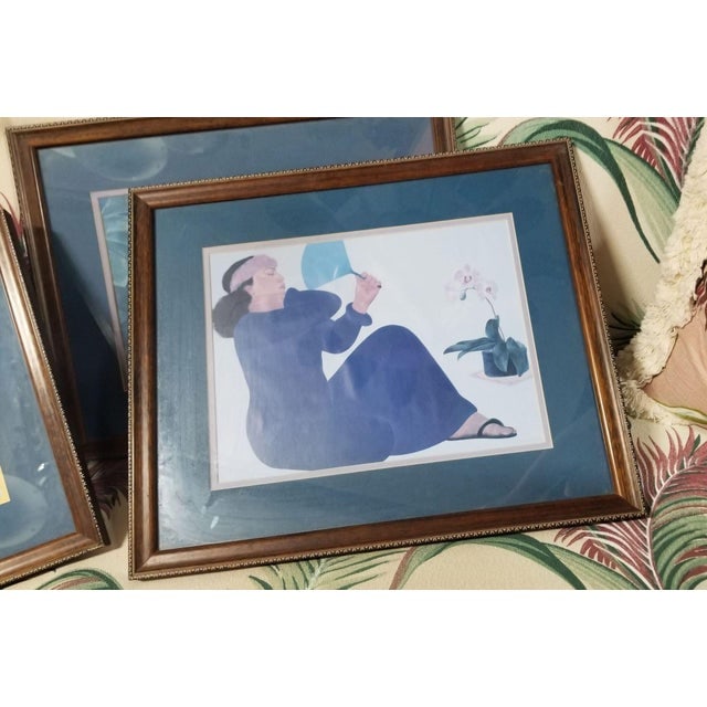 1980s "Women of Hawaii" Serigraph Art Prints by Pegge Hopper - Set of 4 - 9