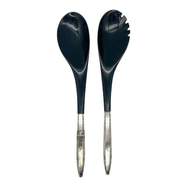 1950s Modernist Sterling Salad Servers by Wallace Silver (1 of 4)