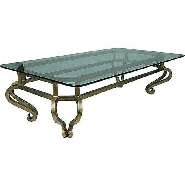 Hollywood Regency Gilt Metal Coffee Table - 2