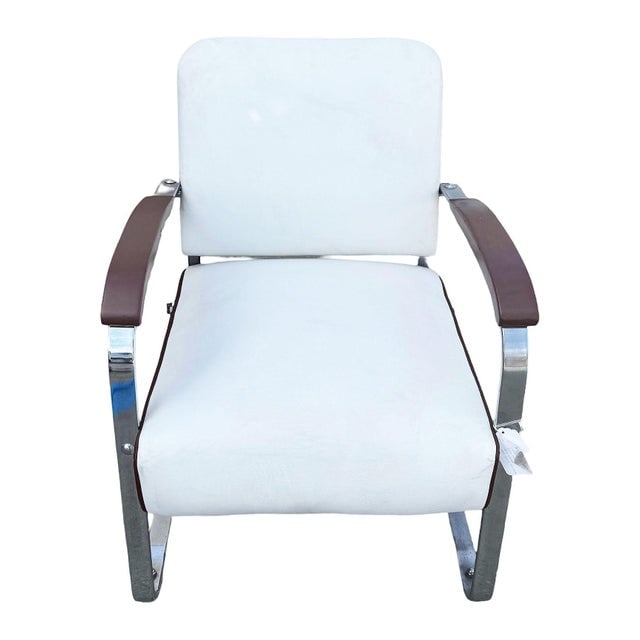 1930s Streamline Art Deco Chrome Tubular Speed Lounge Club Chair, Lloyd Manufacturing Attributed - 2