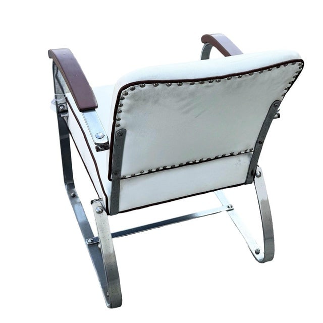 1930s Streamline Art Deco Chrome Tubular Speed Lounge Club Chair, Lloyd Manufacturing Attributed - 6