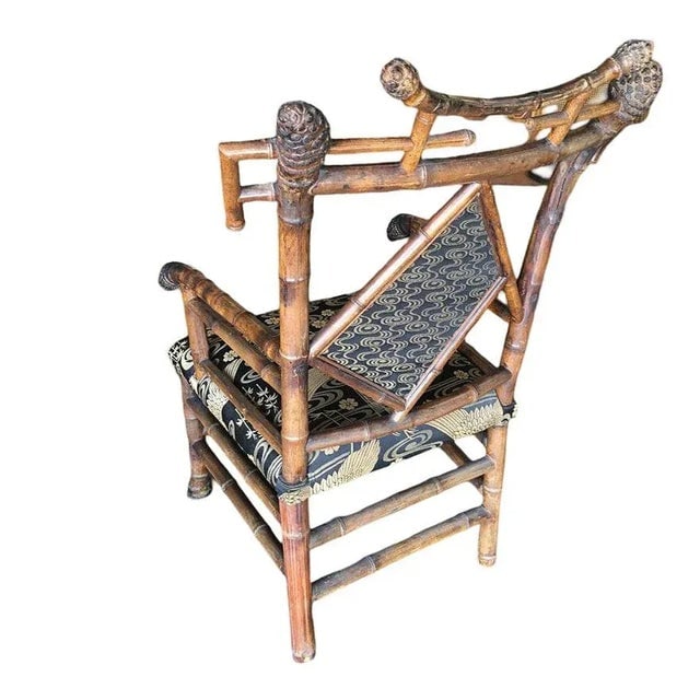 Late Victorian Aesthetic Movement Bamboo Chippendale Salon Chairs, Pair - 6