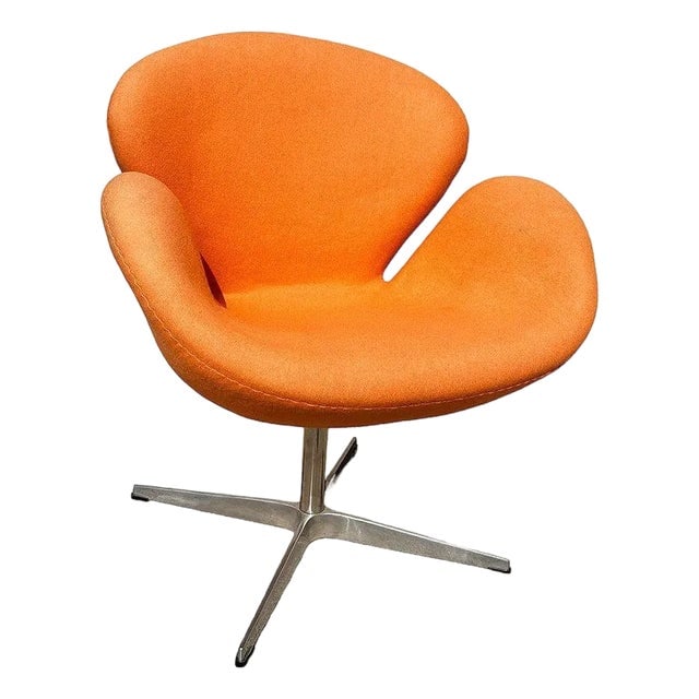 Punmkin Orange Swan Chair in the Style of Arne Jacobsen (1 of 7)