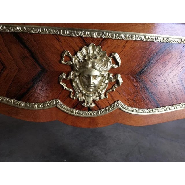 1950s Louis XV Rococo Mahogany, Satinwood & Bureau Plat Executive Writing Desk - 10